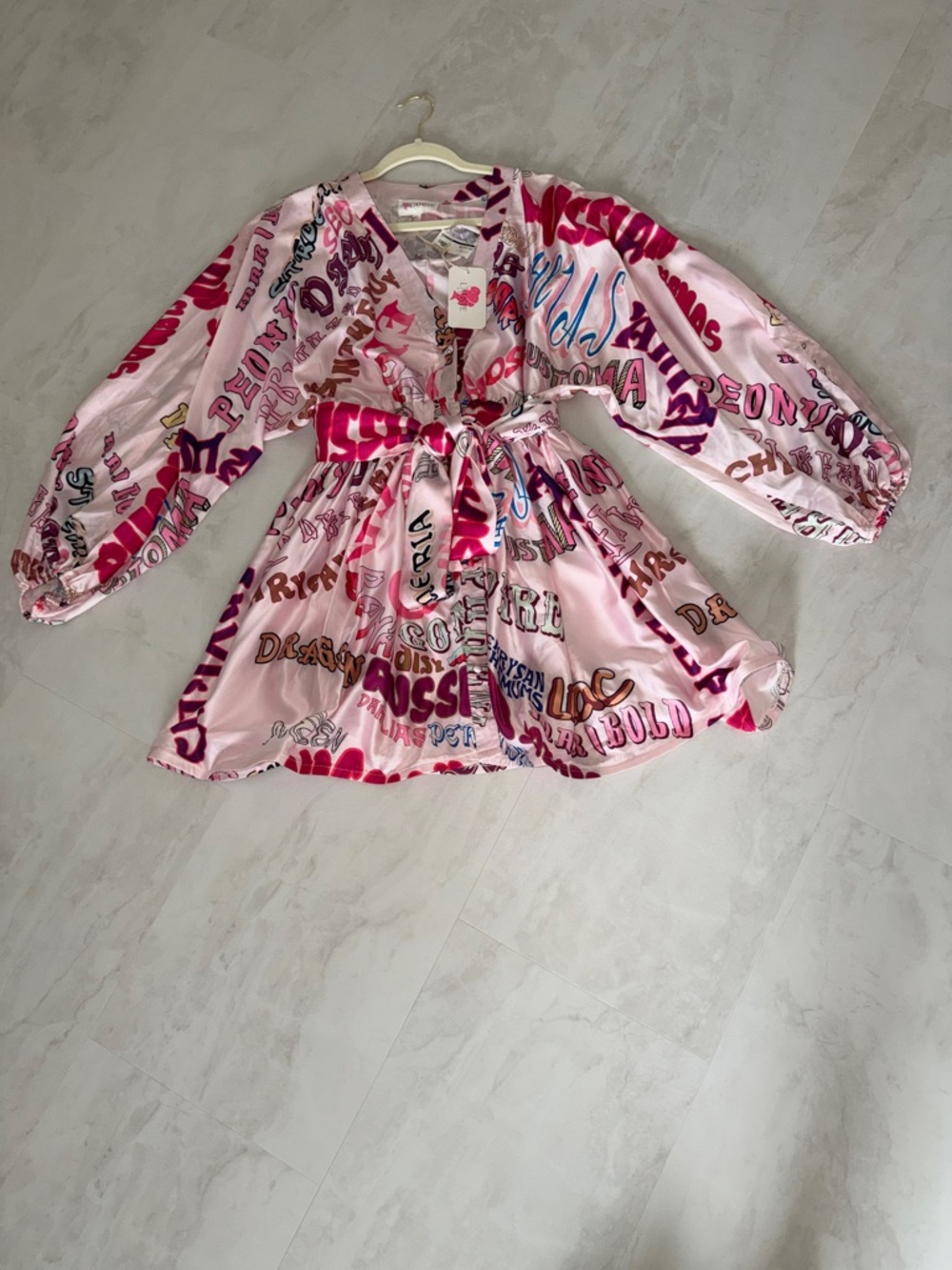 L'ATISTE Pink Multicolor Mini Dress